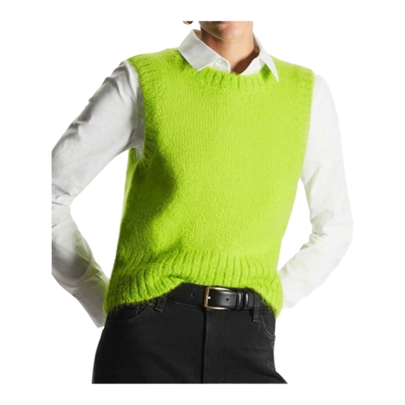COS Sweaters - COS Sweater Vest Mohair Knitted Tank Small lime green lightweight